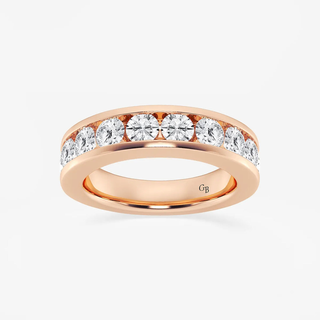 Linea Pure Round Lab-Grown Diamond Channel Wedding Band