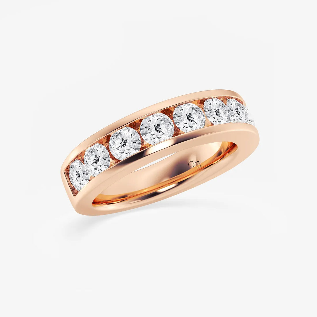 Linea Pure Round Lab-Grown Diamond Channel Wedding Band