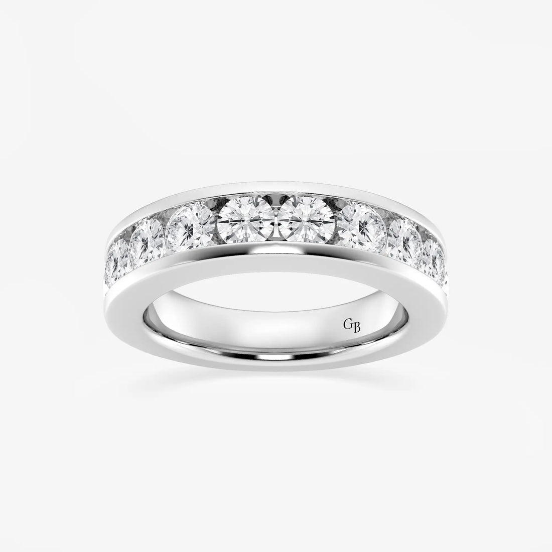 Linea Pure Round Lab-Grown Diamond Channel Wedding Band