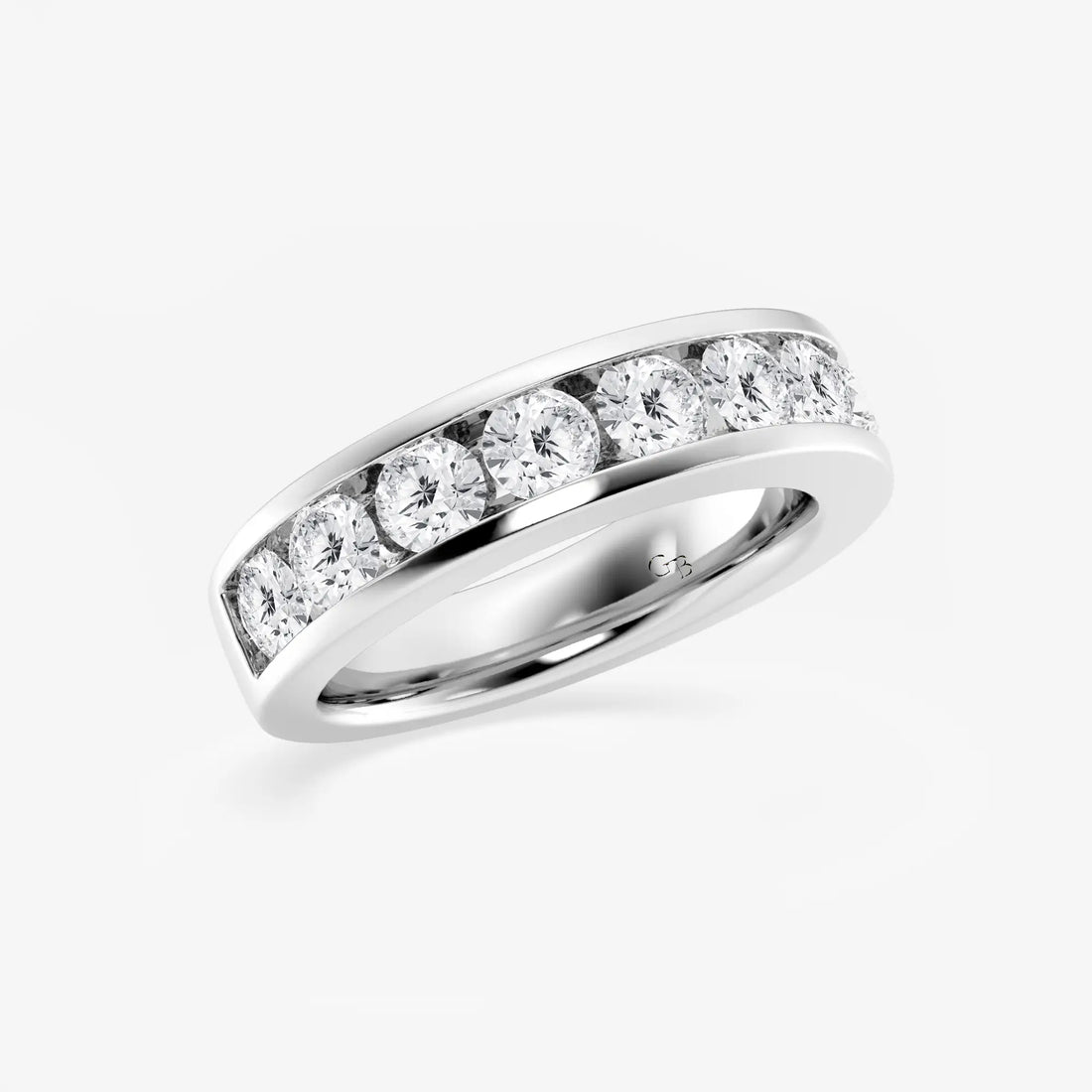 Linea Pure Round Lab-Grown Diamond Channel Wedding Band