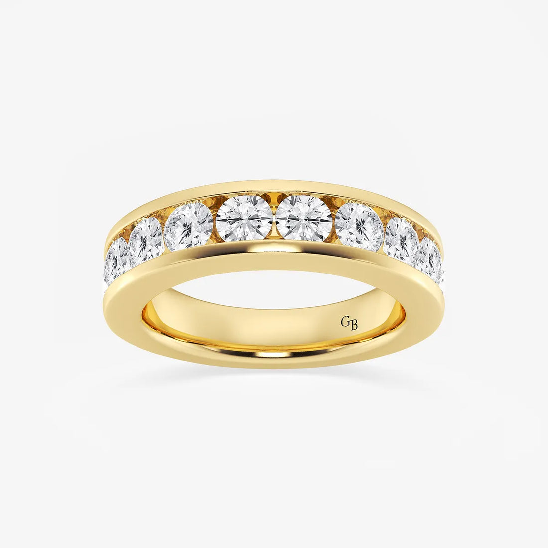 Linea Pure Round Lab-Grown Diamond Channel Wedding Band
