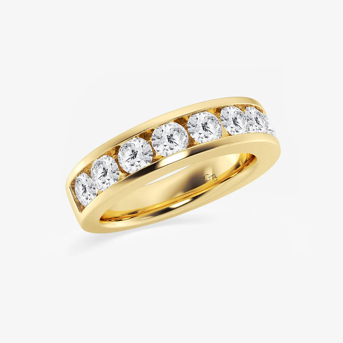 Linea Pure Round Lab-Grown Diamond Channel Wedding Band
