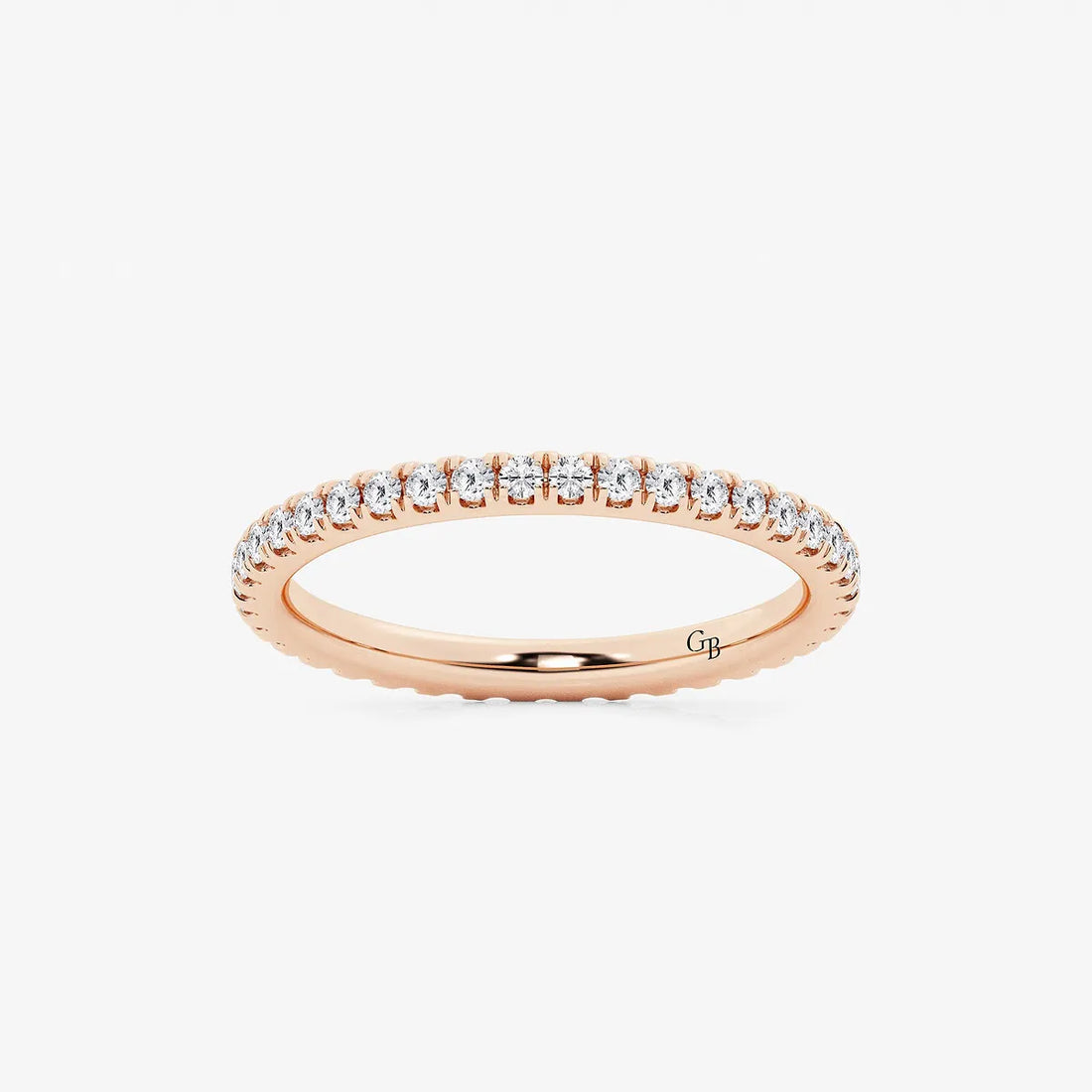 Classic Round Lab Grown Diamond Prong Set Wedding Band Ring in Solid Gold