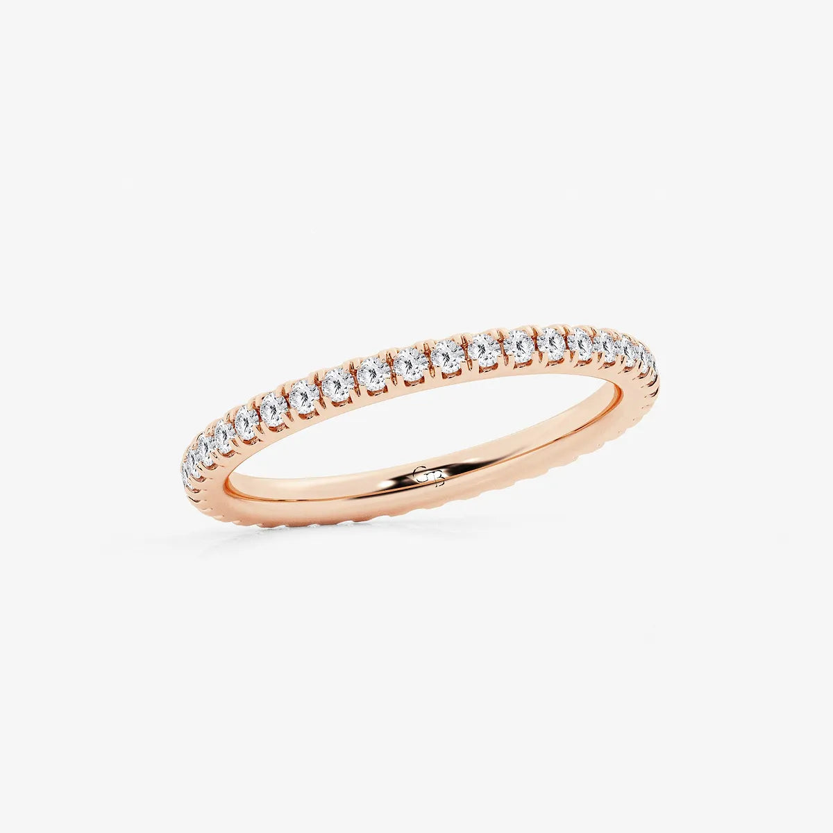 Classic Round Lab Grown Diamond Prong Set Wedding Band Ring in Solid Gold