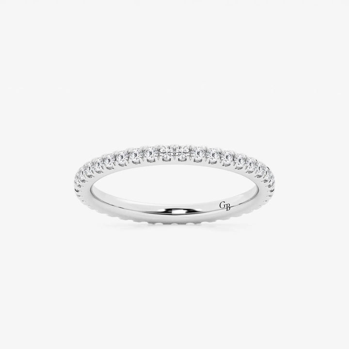 Classic Round Lab Grown Diamond Prong Set Wedding Band Ring in Solid Gold