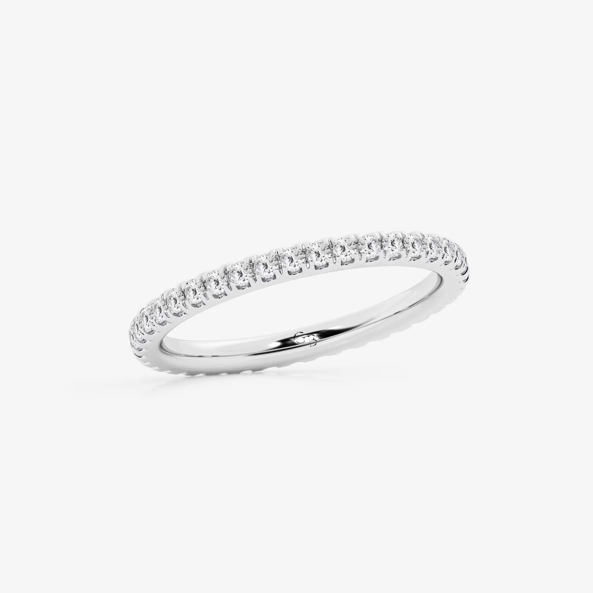 Classic Round Lab Grown Diamond Prong Set Wedding Band Ring in Solid Gold