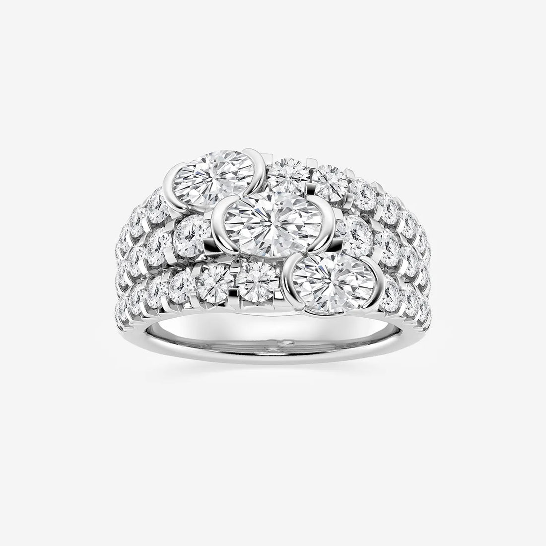 Triolisse Oval Lab-Grown Diamond Three Row Band