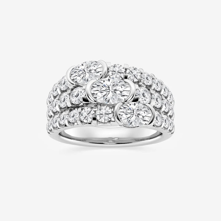 Triolisse Oval Lab-Grown Diamond Three Row Band