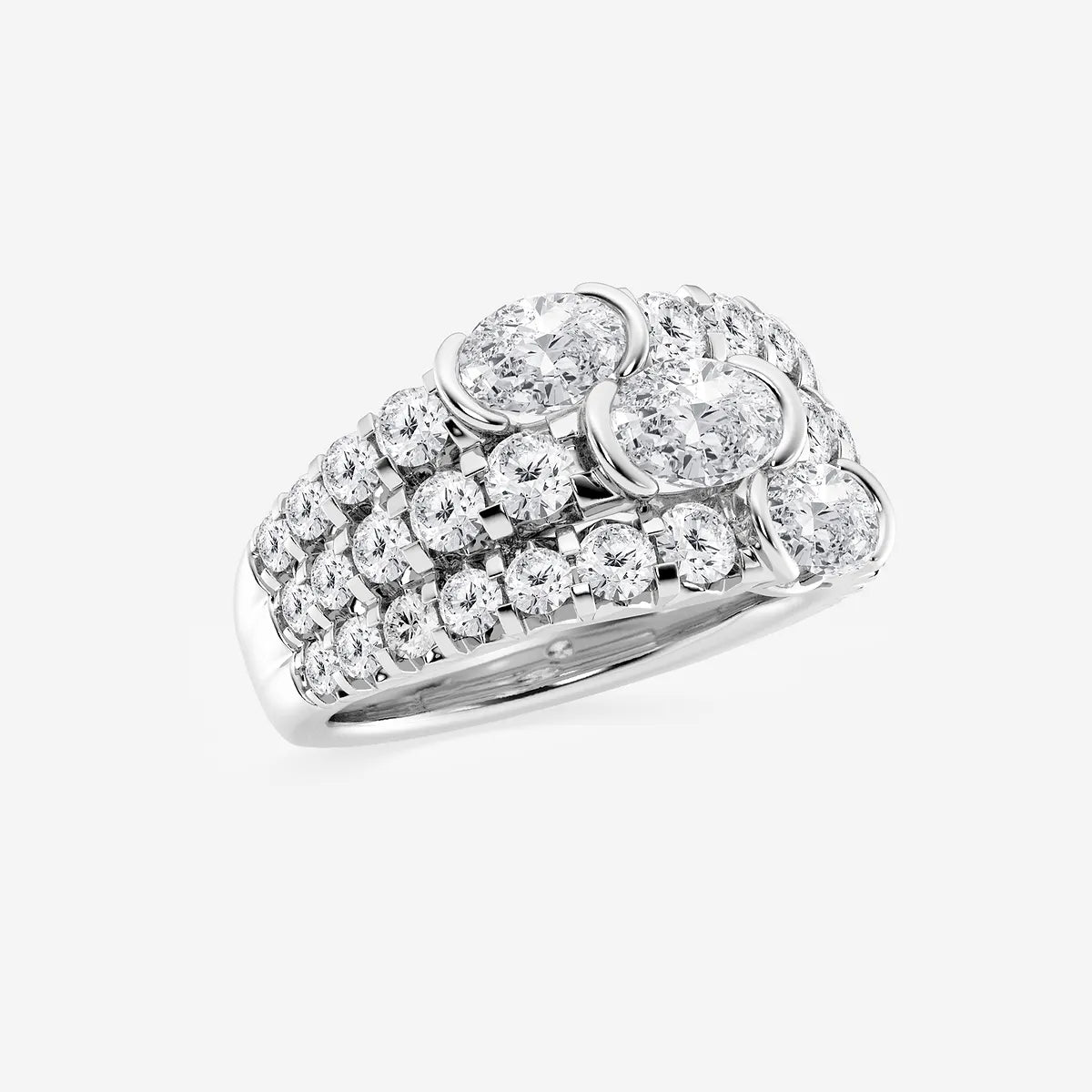Triolisse Oval Lab-Grown Diamond Three Row Band