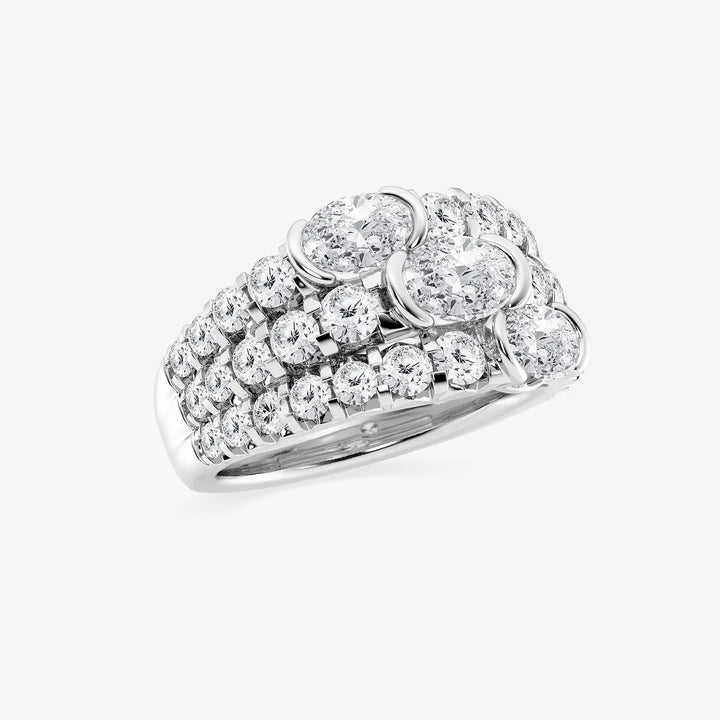 Triolisse Oval Lab-Grown Diamond Three Row Band