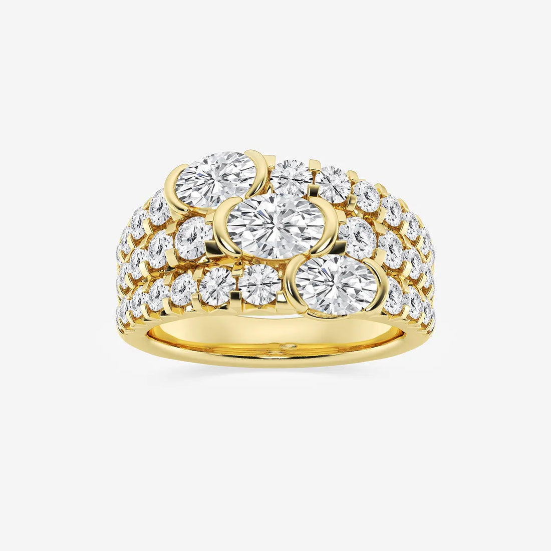 Triolisse Oval Lab-Grown Diamond Three Row Band