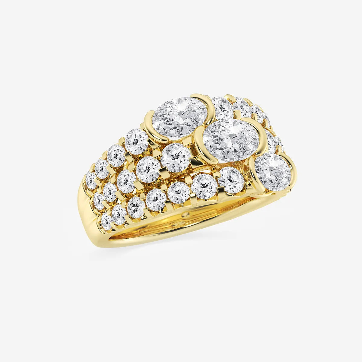 Triolisse Oval Lab-Grown Diamond Three Row Band