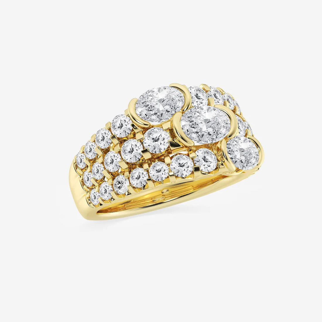 Triolisse Oval Lab-Grown Diamond Three Row Band