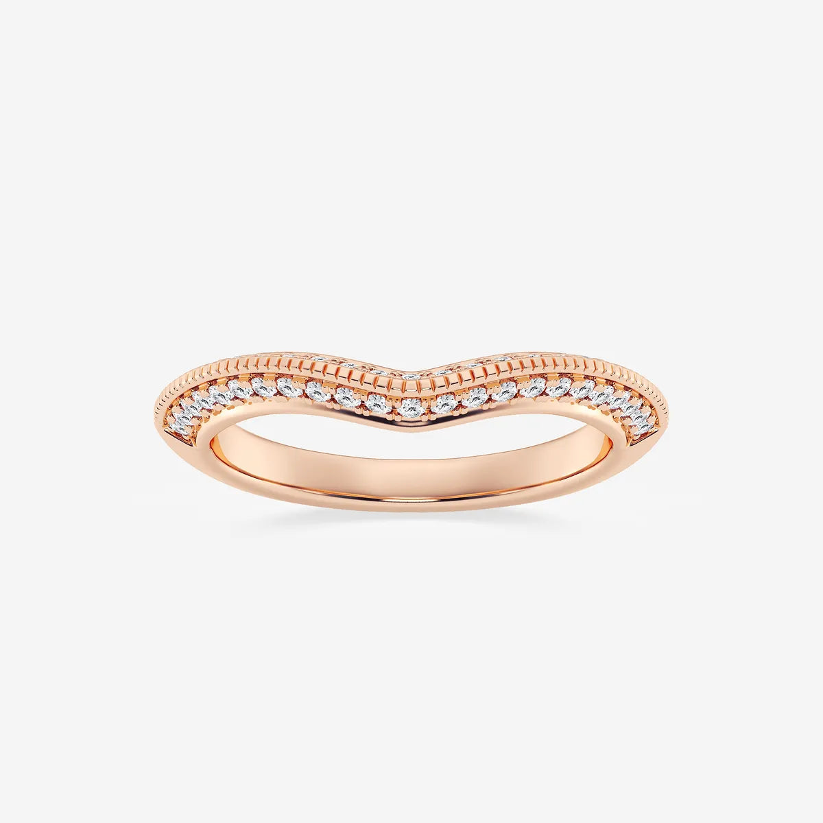 Edgea Luxe Round Lab-Grown Diamond Knife Edge Contour Band