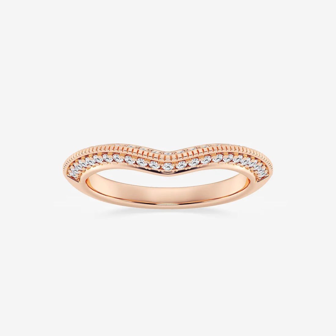 Edgea Luxe Round Lab-Grown Diamond Knife Edge Contour Band