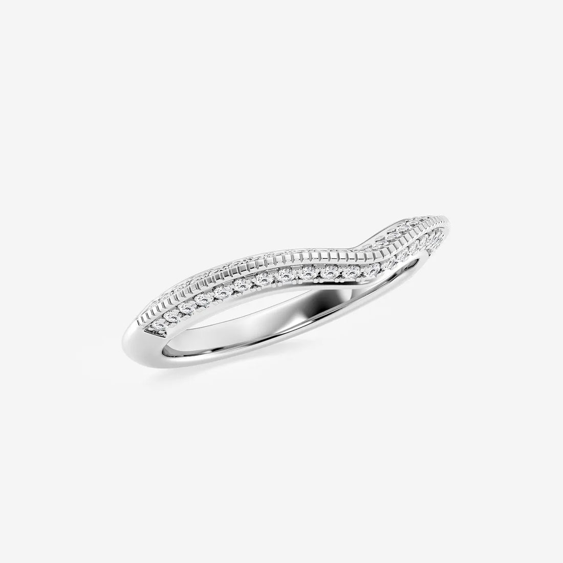 Edgea Luxe Round Lab-Grown Diamond Knife Edge Contour Band