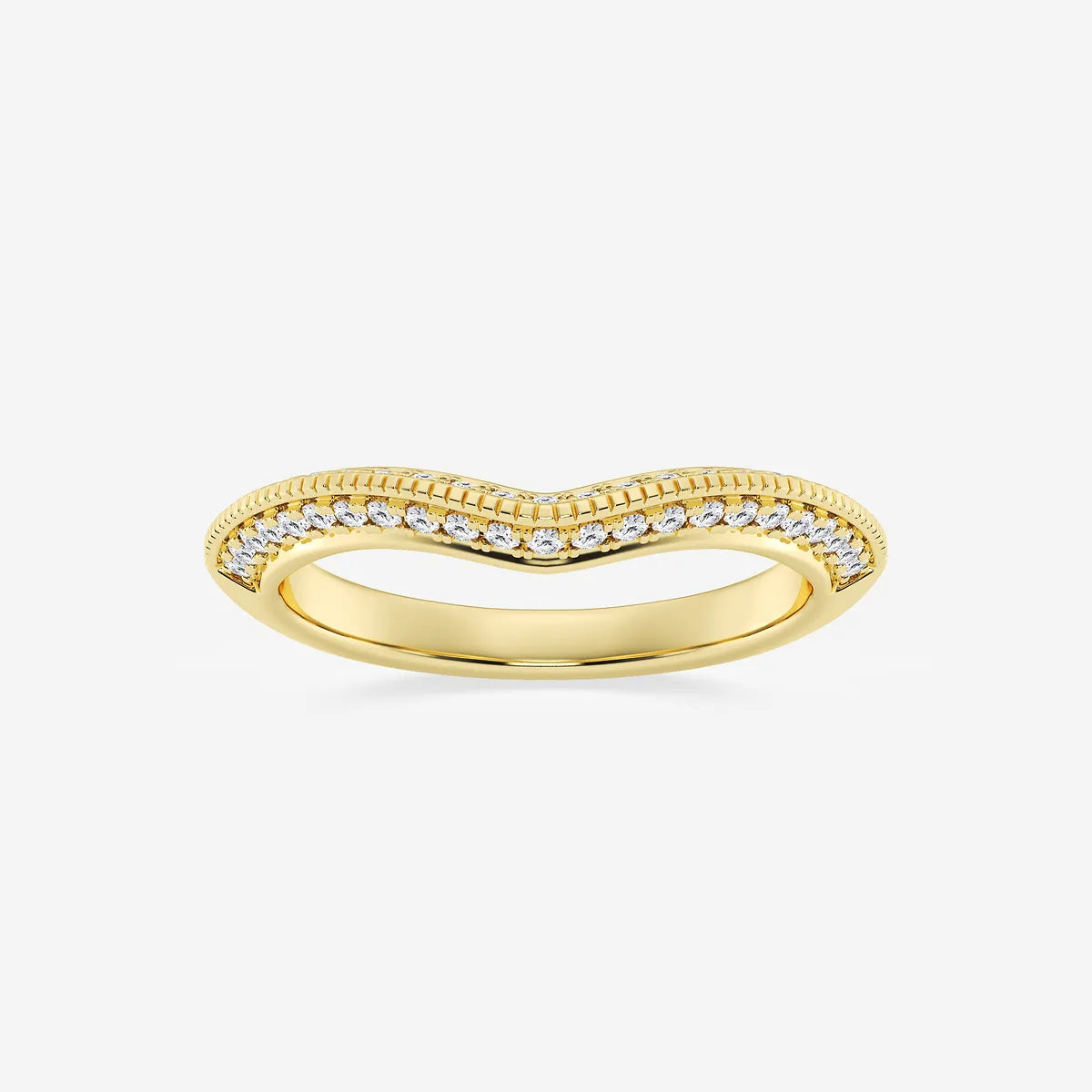Edgea Luxe Round Lab-Grown Diamond Knife Edge Contour Band