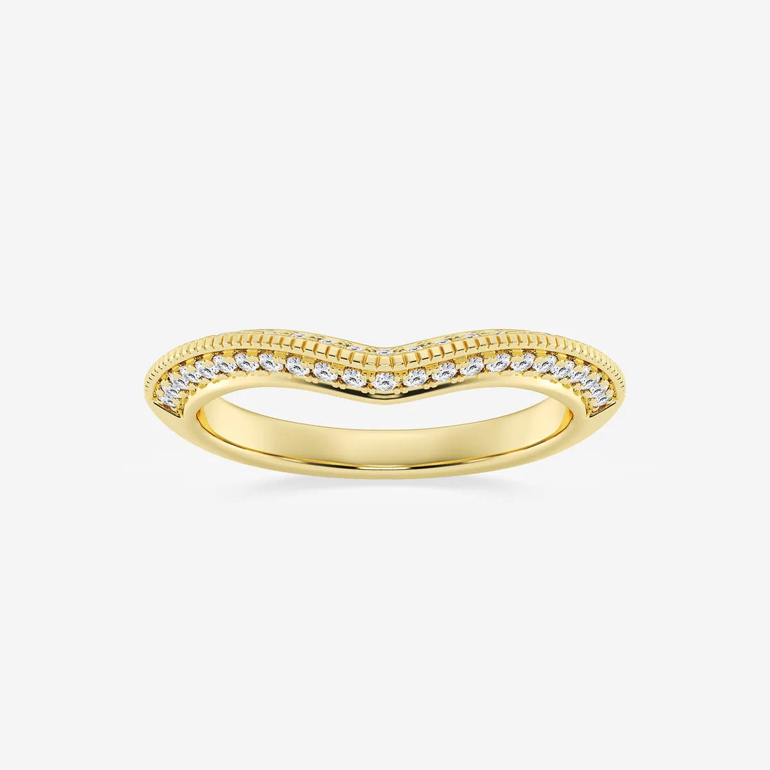 Edgea Luxe Round Lab-Grown Diamond Knife Edge Contour Band