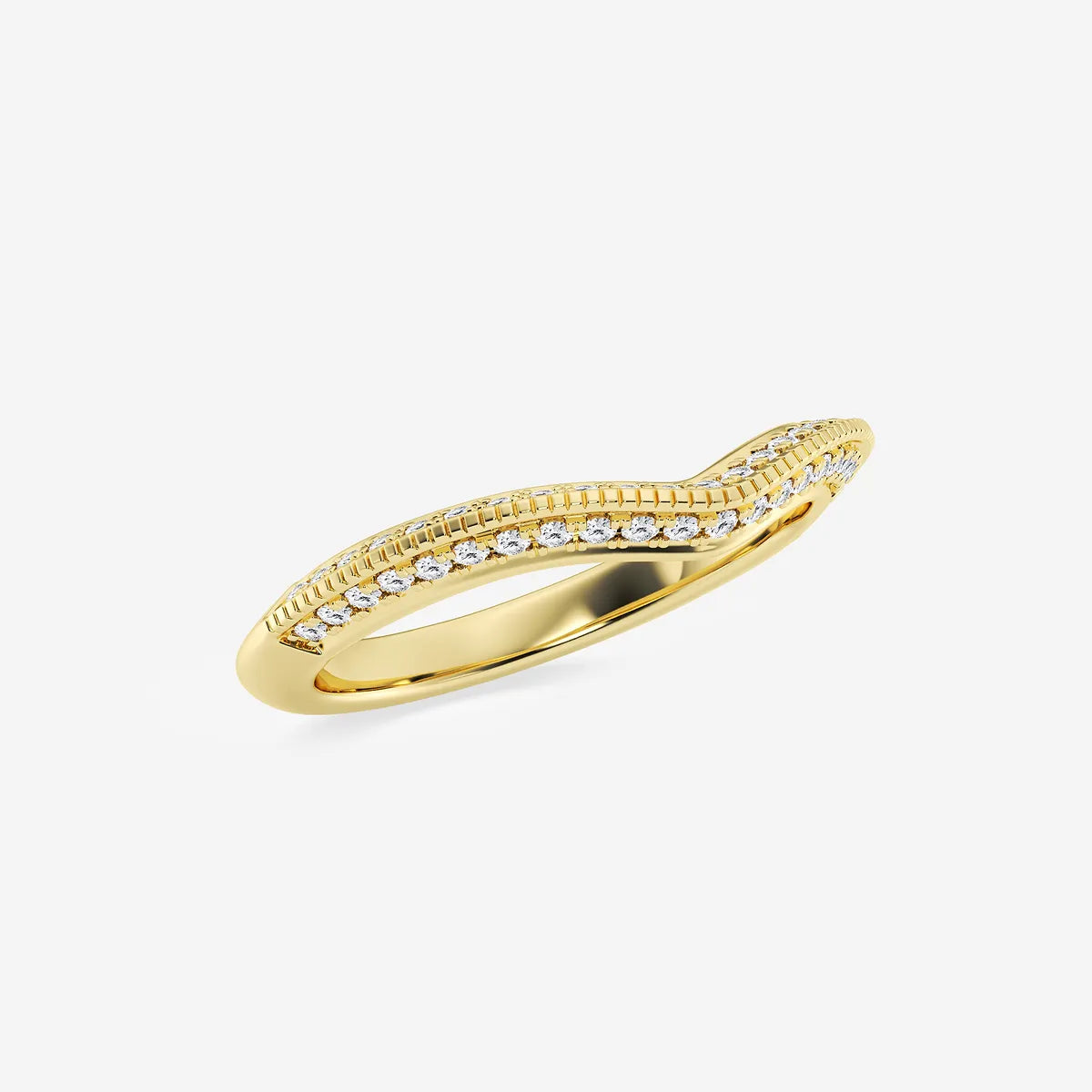Edgea Luxe Round Lab-Grown Diamond Knife Edge Contour Band