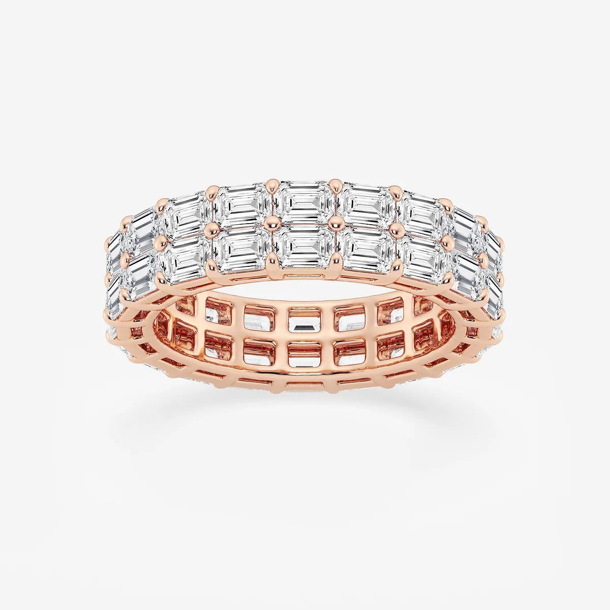 Duoluxe Emerald Lab-Grown Diamond Double Row Eternity Band
