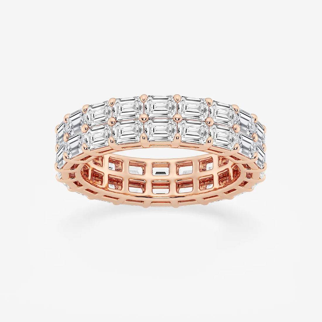 Duoluxe Emerald Lab-Grown Diamond Double Row Eternity Band