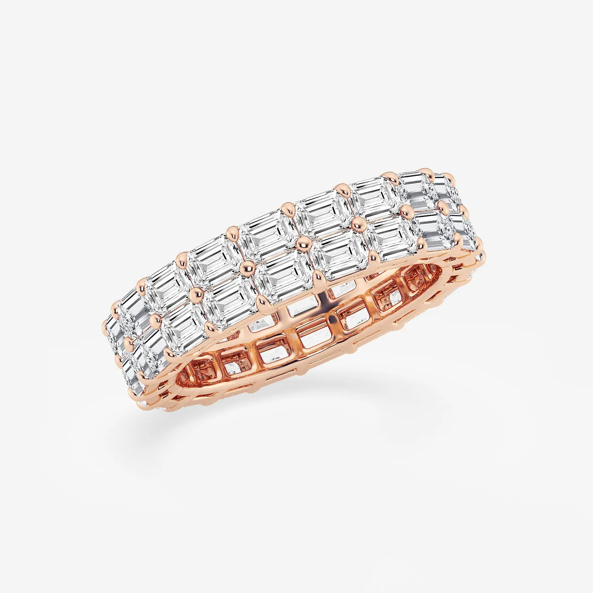 Duoluxe Emerald Lab-Grown Diamond Double Row Eternity Band
