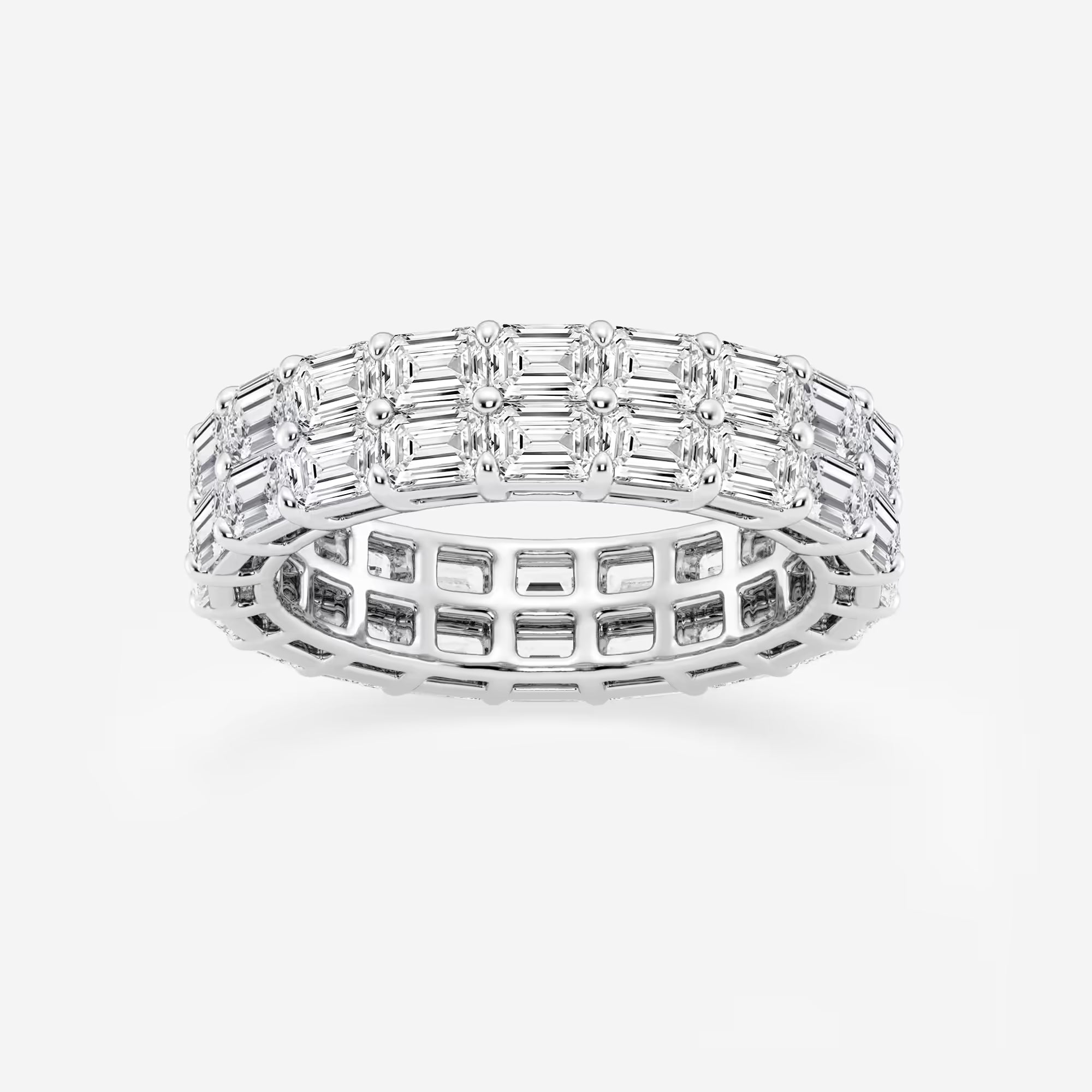 Duoluxe Emerald Lab-Grown Diamond Double Row Eternity Band