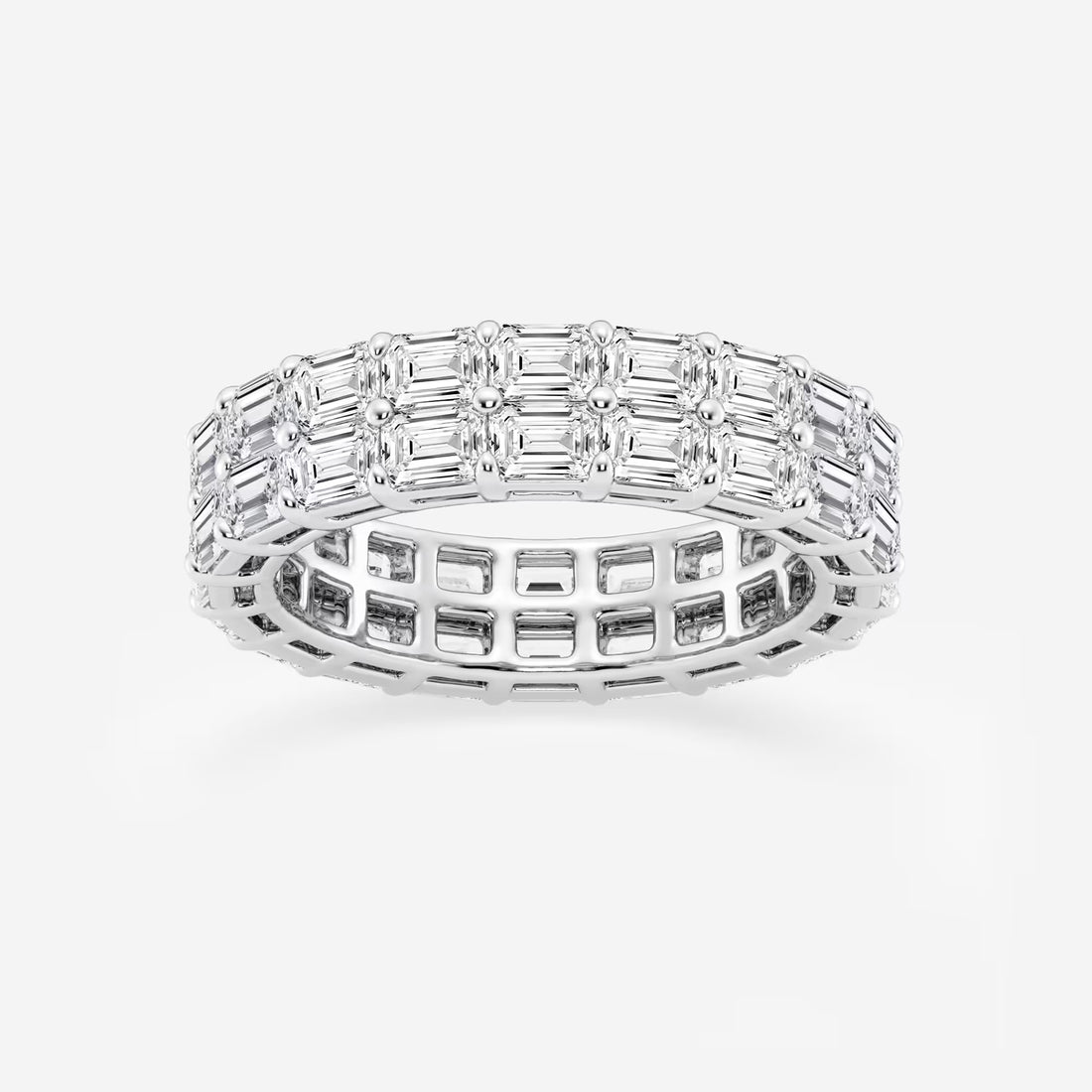 Duoluxe Emerald Lab-Grown Diamond Double Row Eternity Band