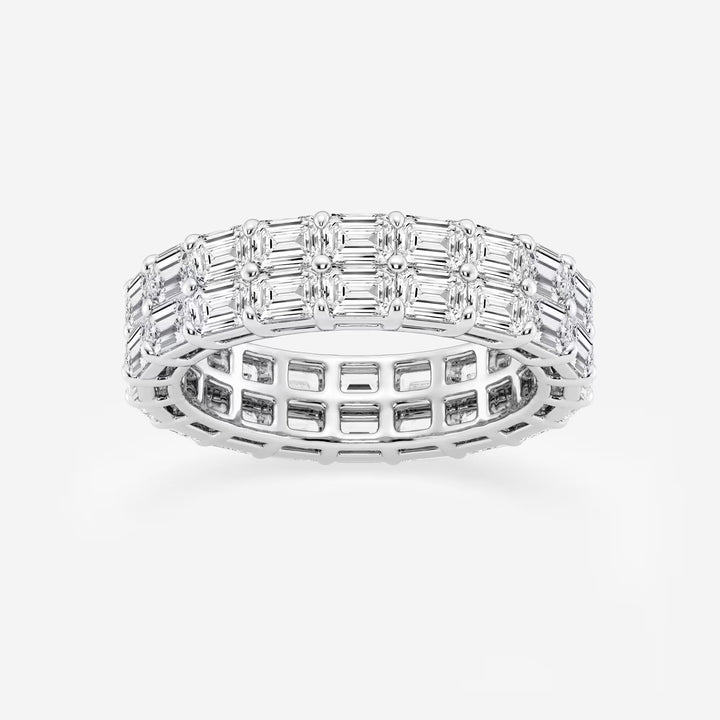 Duoluxe Emerald Lab-Grown Diamond Double Row Eternity Band