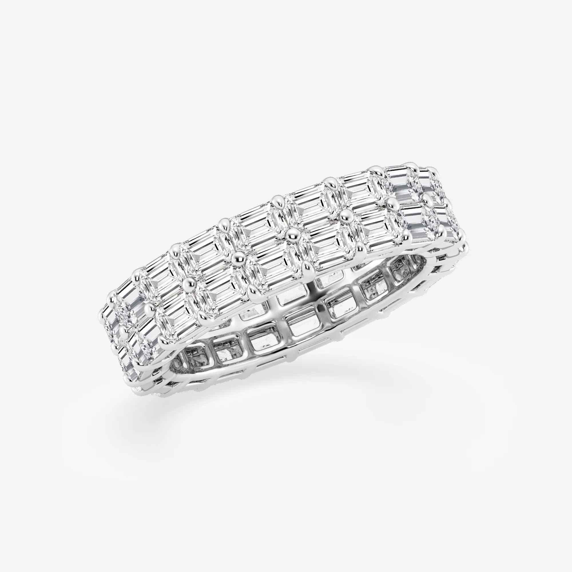 Duoluxe Emerald Lab-Grown Diamond Double Row Eternity Band