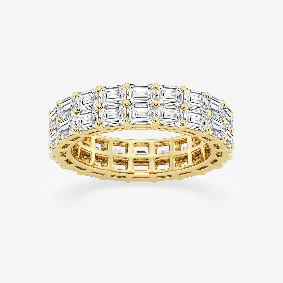 Duoluxe Emerald Lab-Grown Diamond Double Row Eternity Band