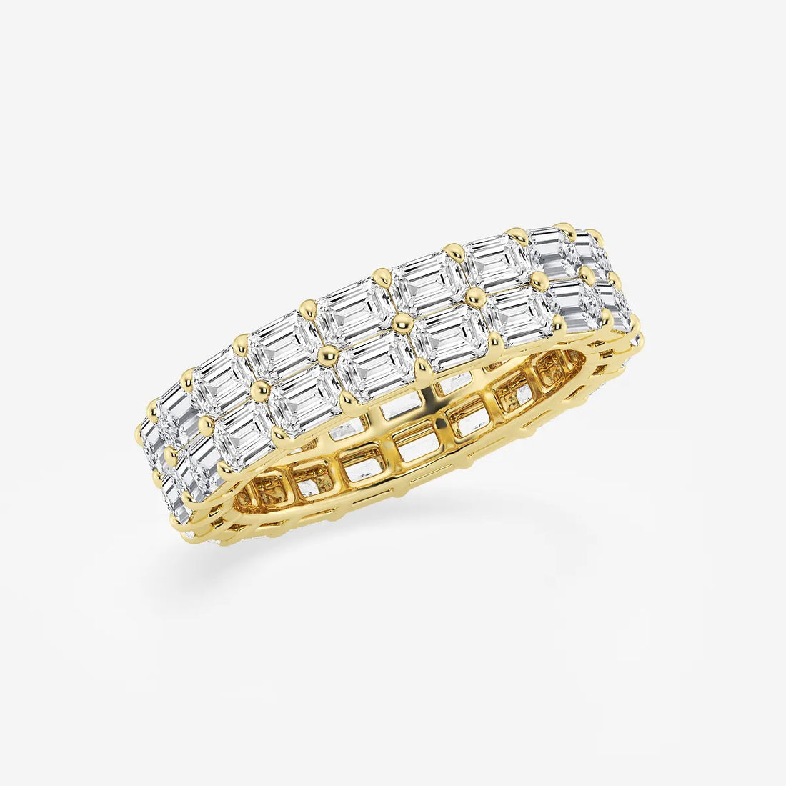 Duoluxe Emerald Lab-Grown Diamond Double Row Eternity Band