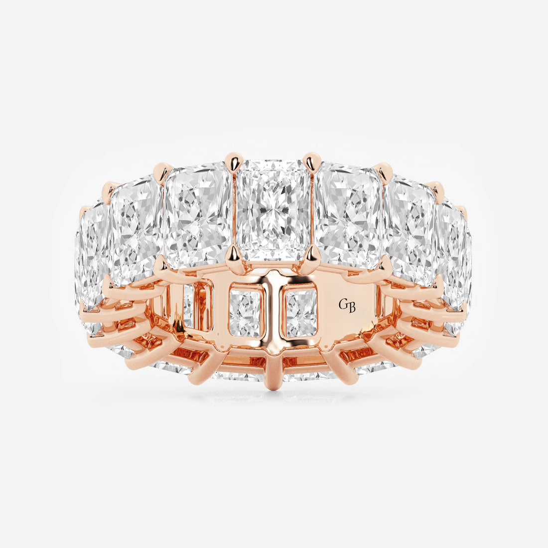 Premium Radiant Cut Lab Grown Diamond Luxe Eternity Band in Solid Gold