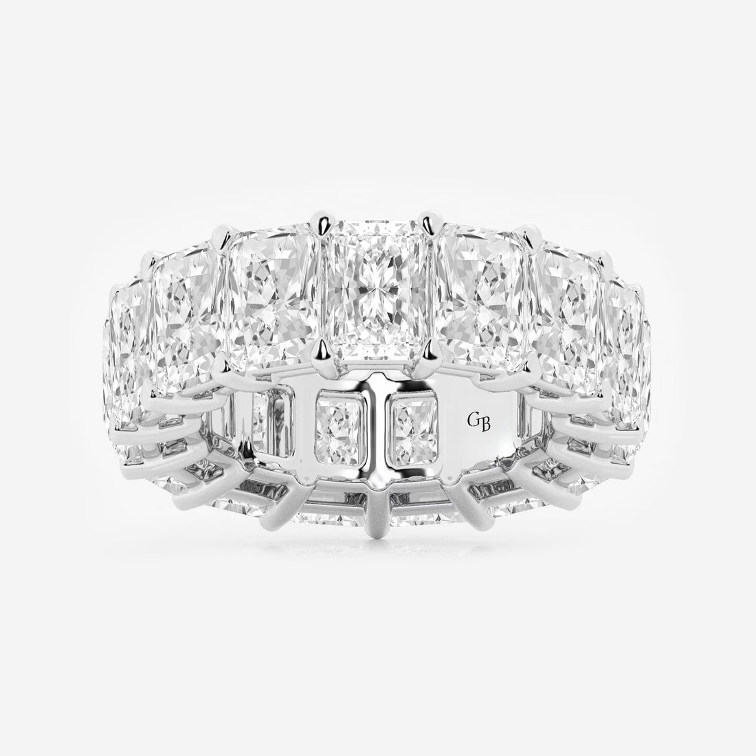 Premium Radiant Cut Lab Grown Diamond Luxe Eternity Band in Solid Gold