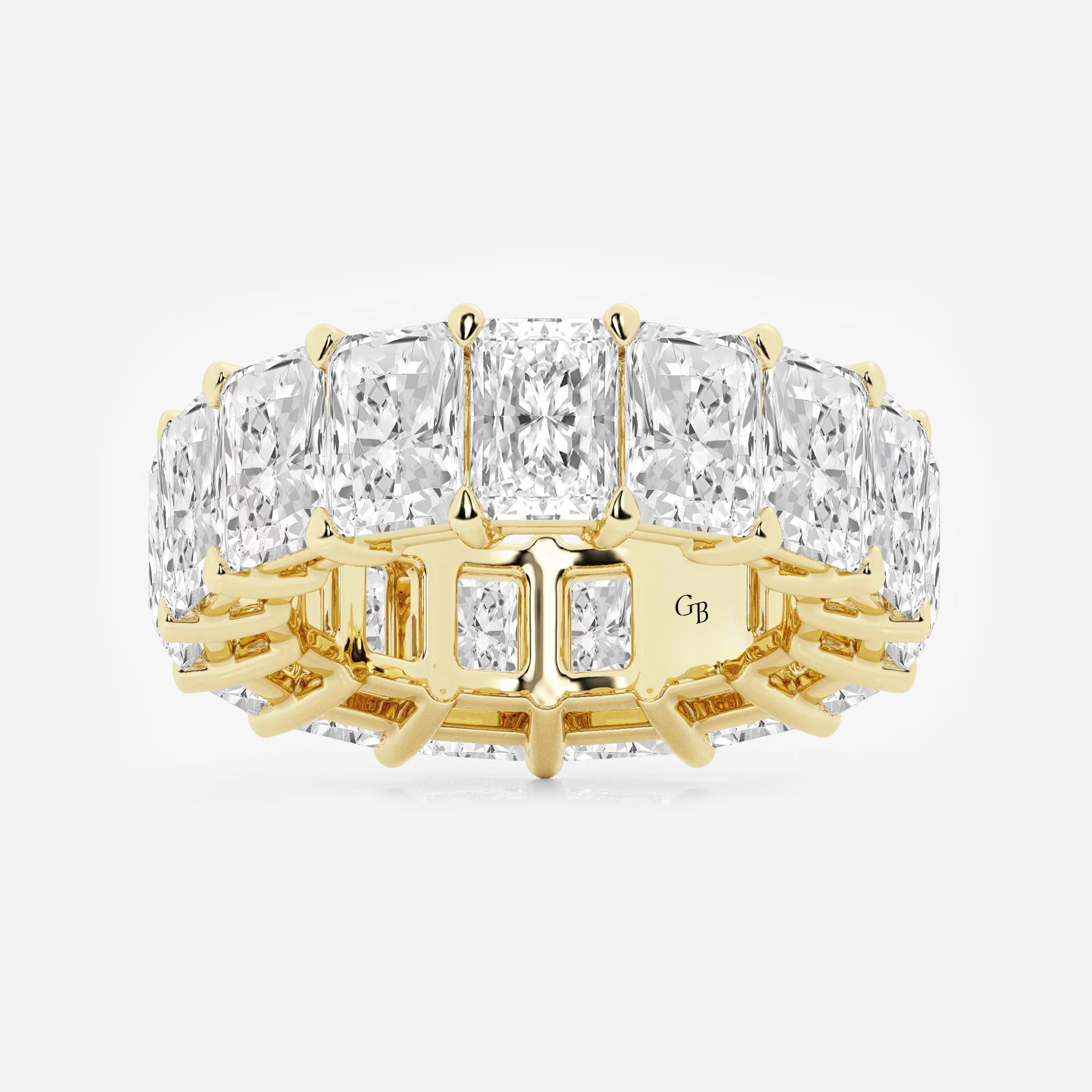Premium Radiant Cut Lab Grown Diamond Luxe Eternity Band in Solid Gold
