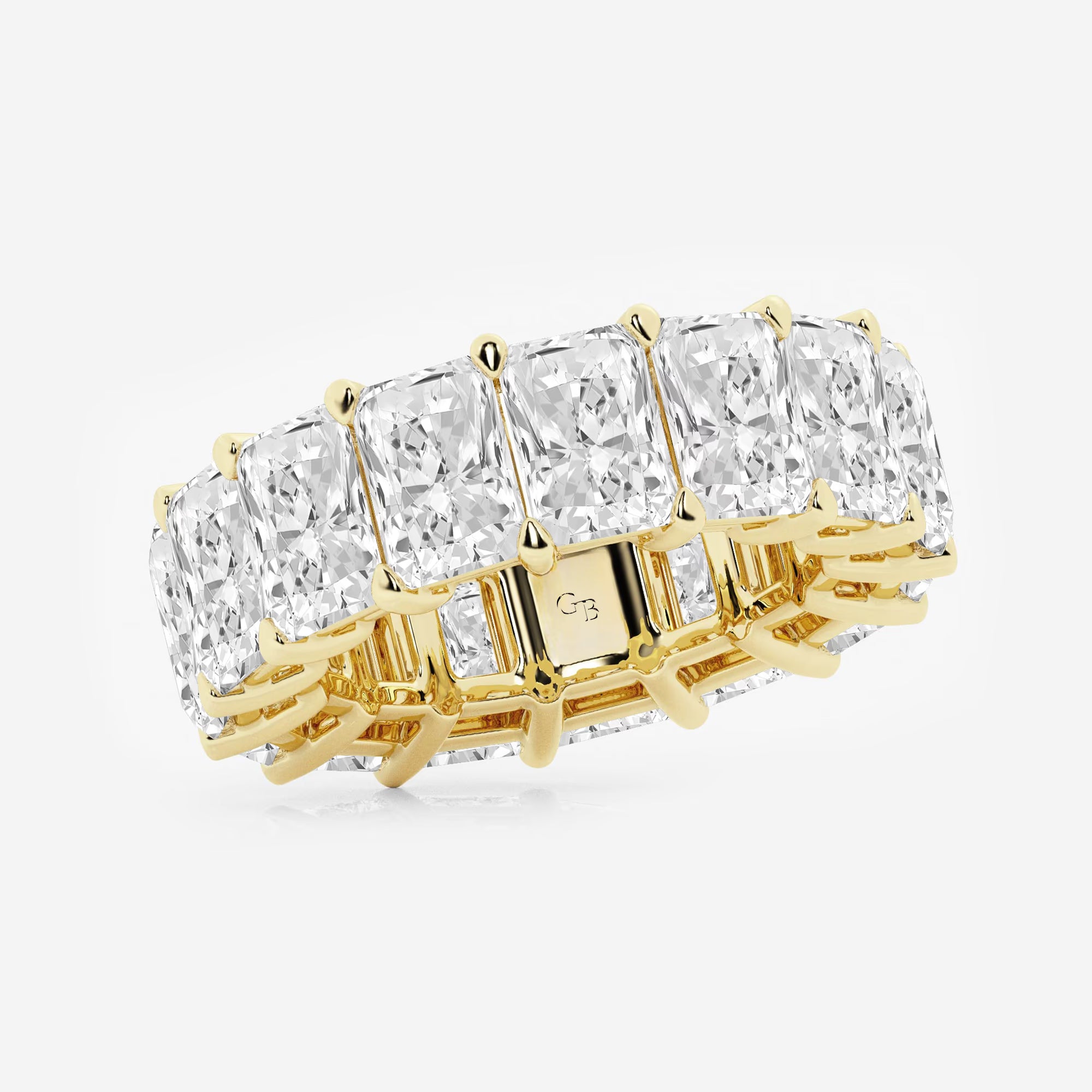 Premium Radiant Cut Lab Grown Diamond Luxe Eternity Band in Solid Gold