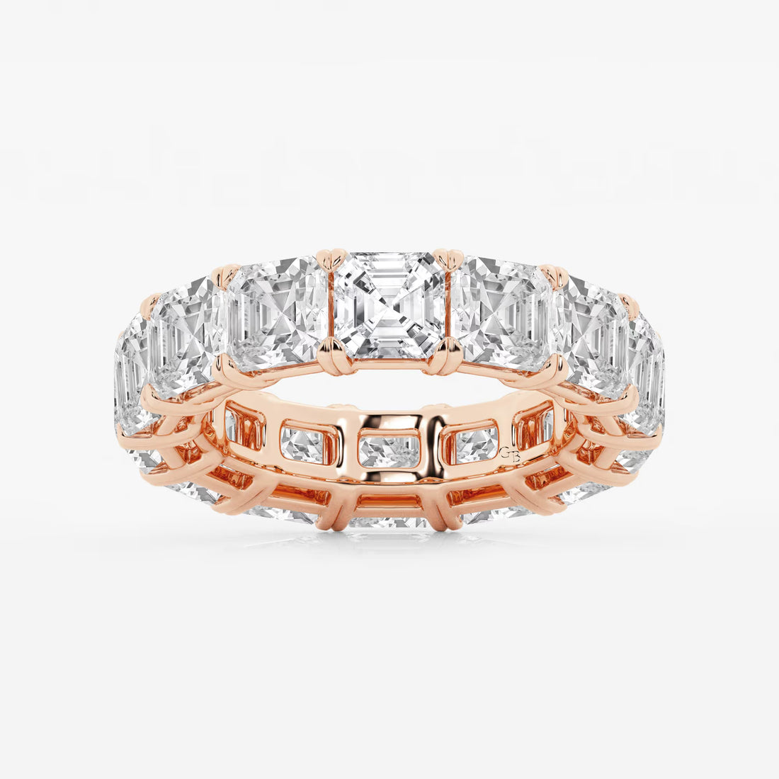 Luxe Asscher Cut Lab Grown Diamond Eternity Band Ring in Solid Gold