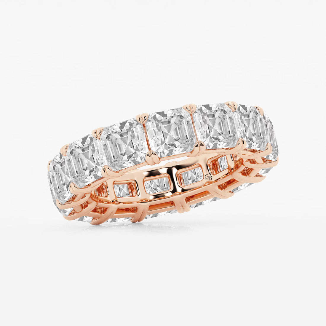 Luxe Asscher Cut Lab Grown Diamond Eternity Band Ring in Solid Gold