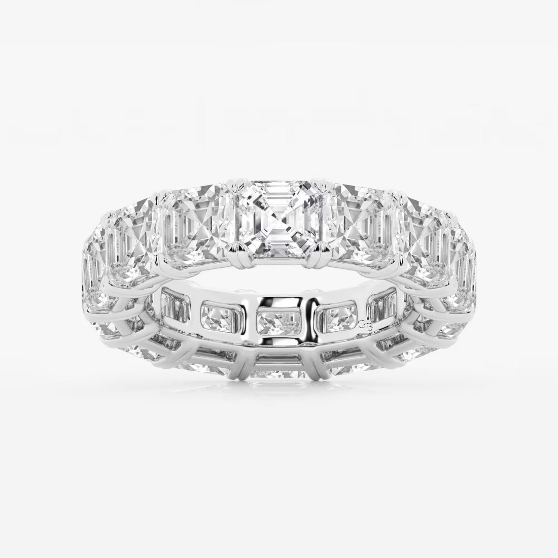 Luxe Asscher Cut Lab Grown Diamond Eternity Band Ring in Solid Gold