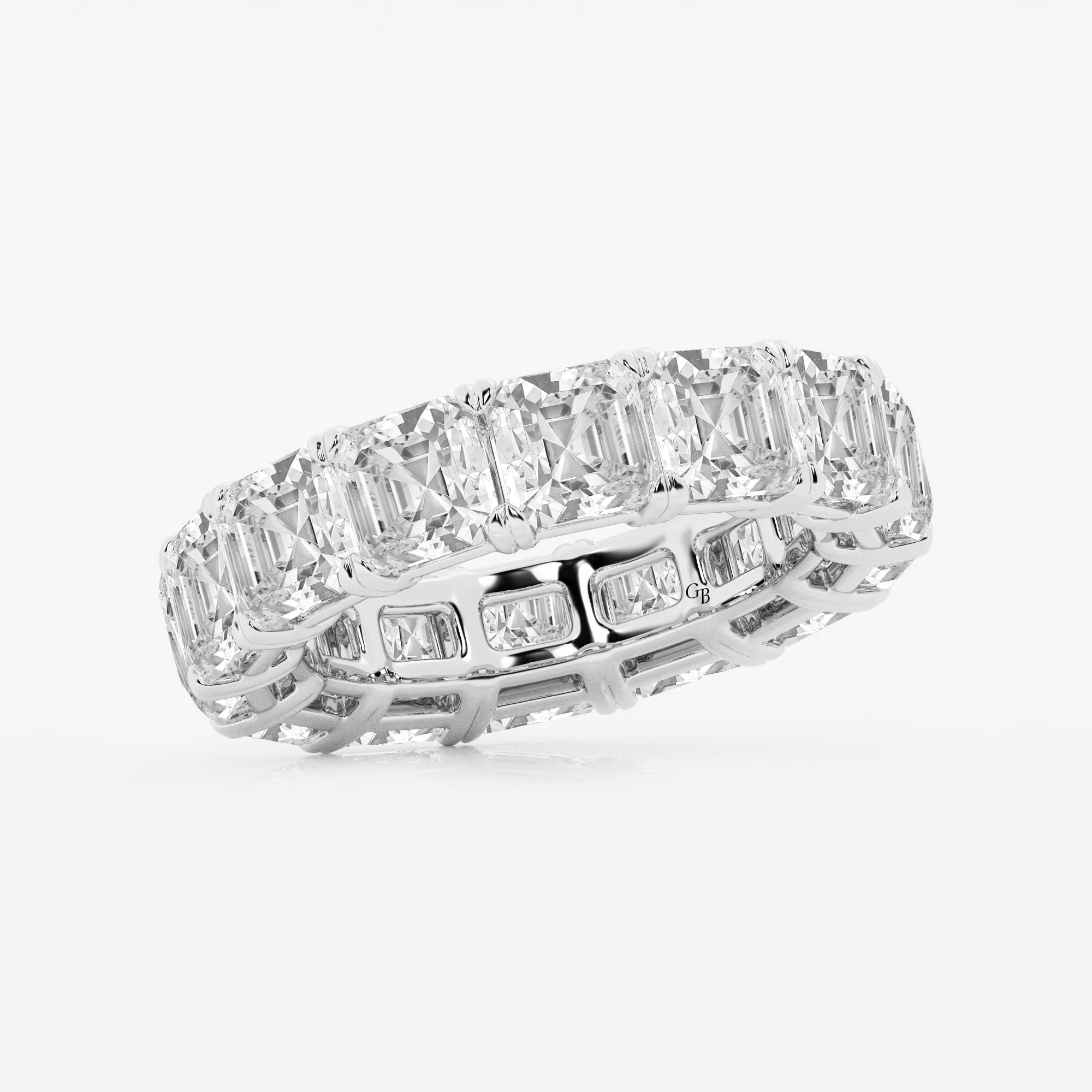 Luxe Asscher Cut Lab Grown Diamond Eternity Band Ring in Solid Gold