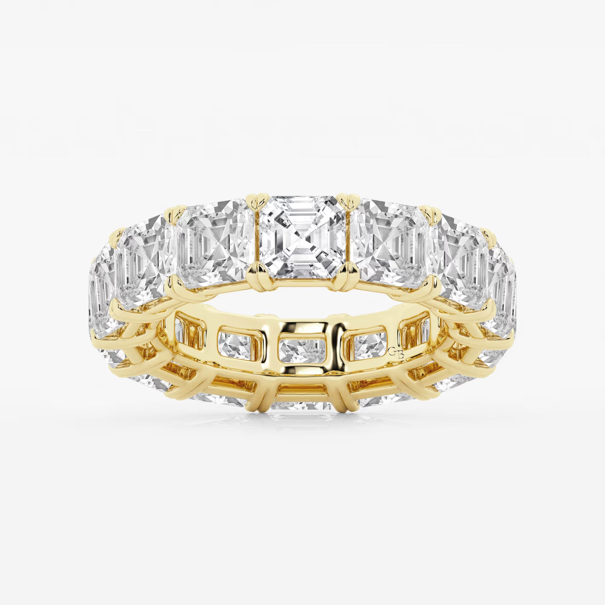 Luxe Asscher Cut Lab Grown Diamond Eternity Band Ring in Solid Gold