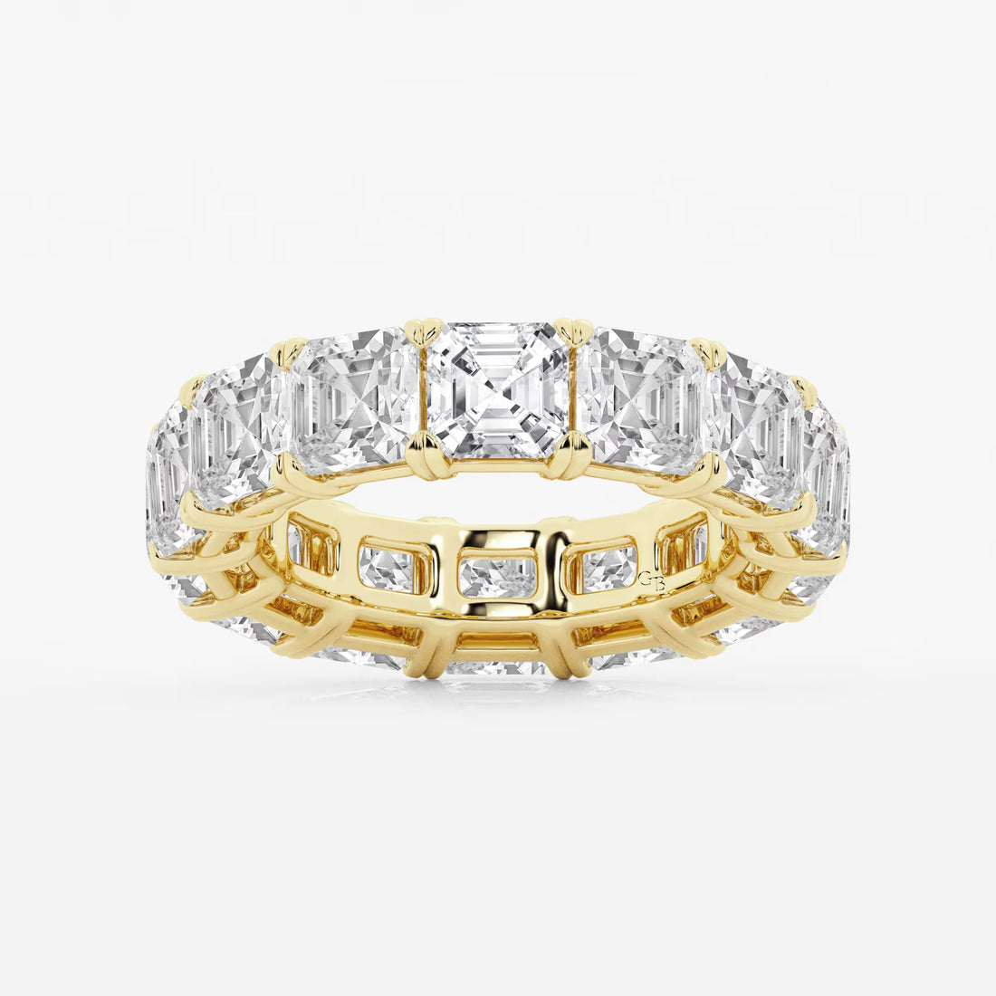 Luxe Asscher Cut Lab Grown Diamond Eternity Band Ring in Solid Gold