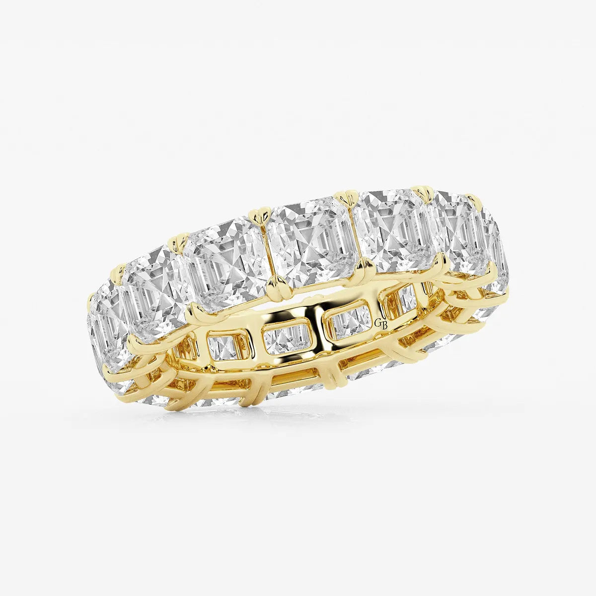 Luxe Asscher Cut Lab Grown Diamond Eternity Band Ring in Solid Gold