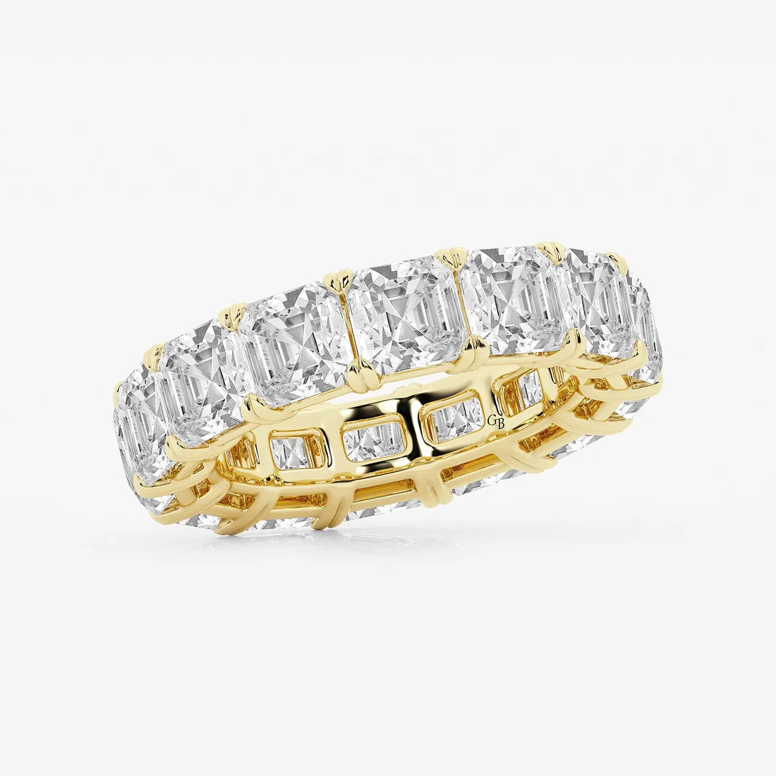Luxe Asscher Cut Lab Grown Diamond Eternity Band Ring in Solid Gold