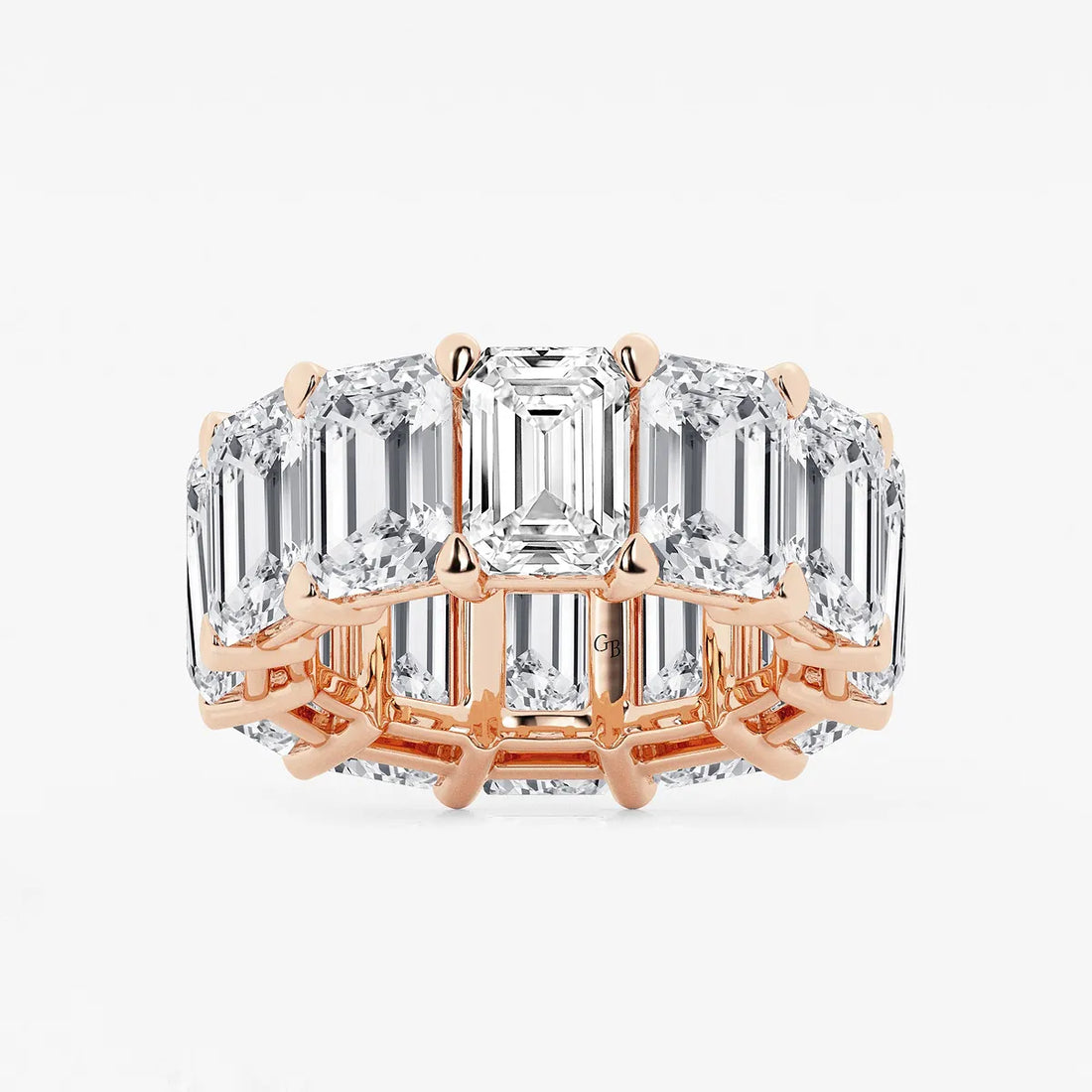 Luxe Emerald Cut Lab Grown Diamond Eternity Band Ring in Solid Gold