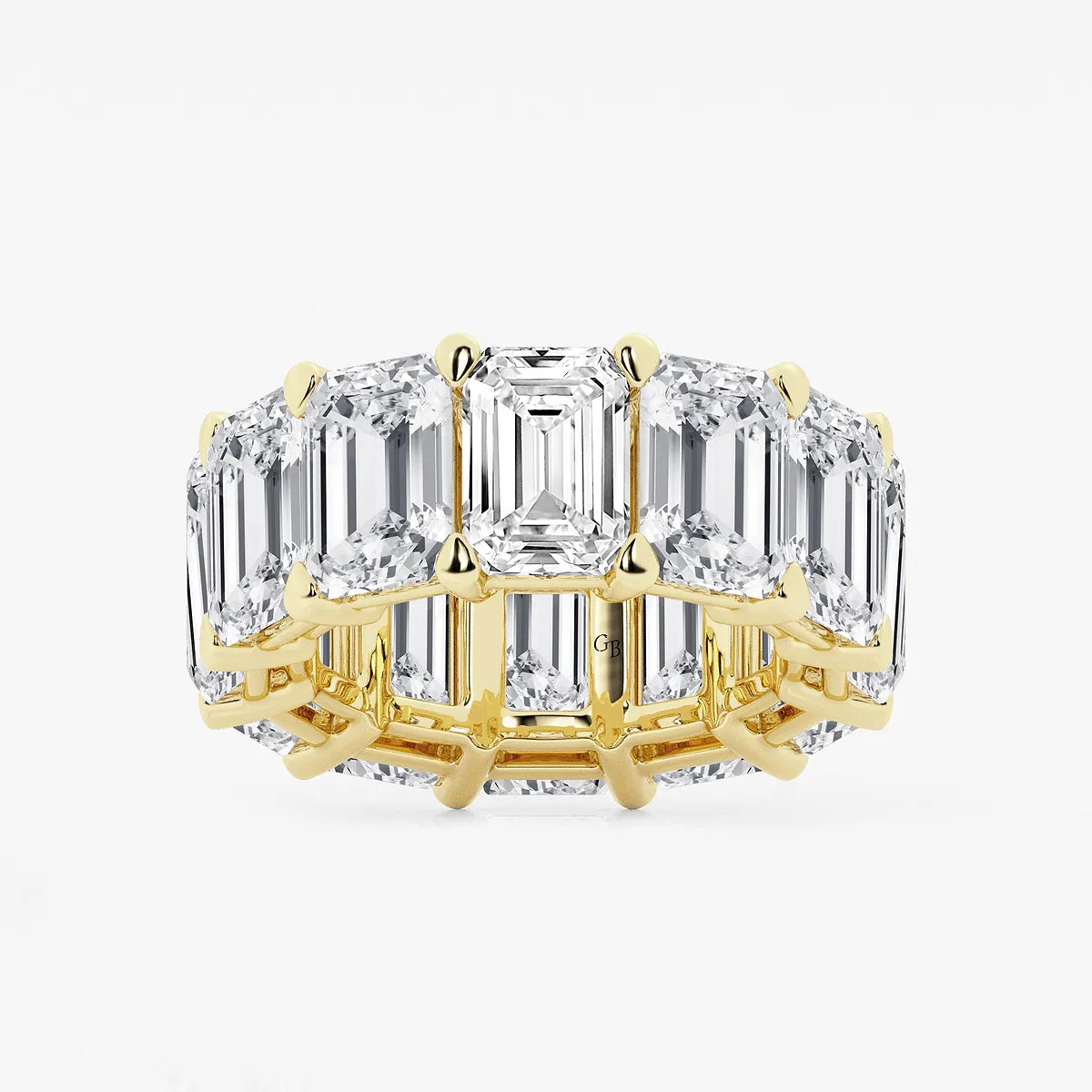 Luxe Emerald Cut Lab Grown Diamond Eternity Band Ring in Solid Gold
