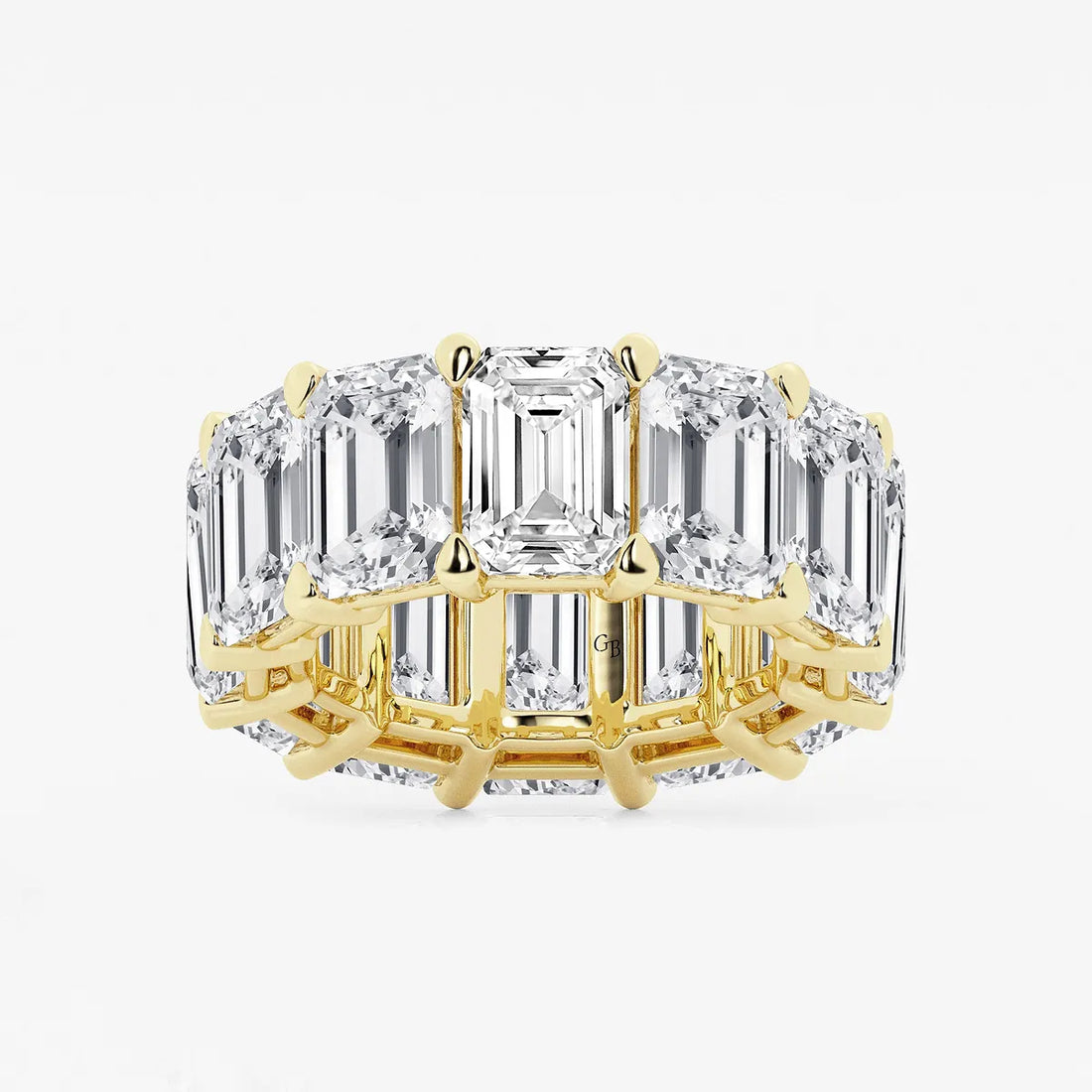 Luxe Emerald Cut Lab Grown Diamond Eternity Band Ring in Solid Gold
