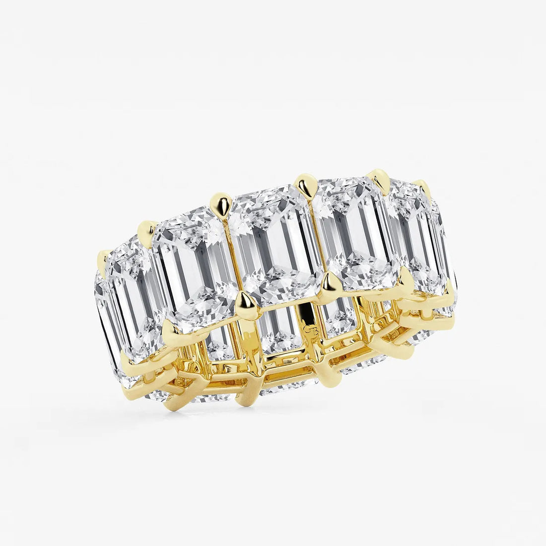 Luxe Emerald Cut Lab Grown Diamond Eternity Band Ring in Solid Gold