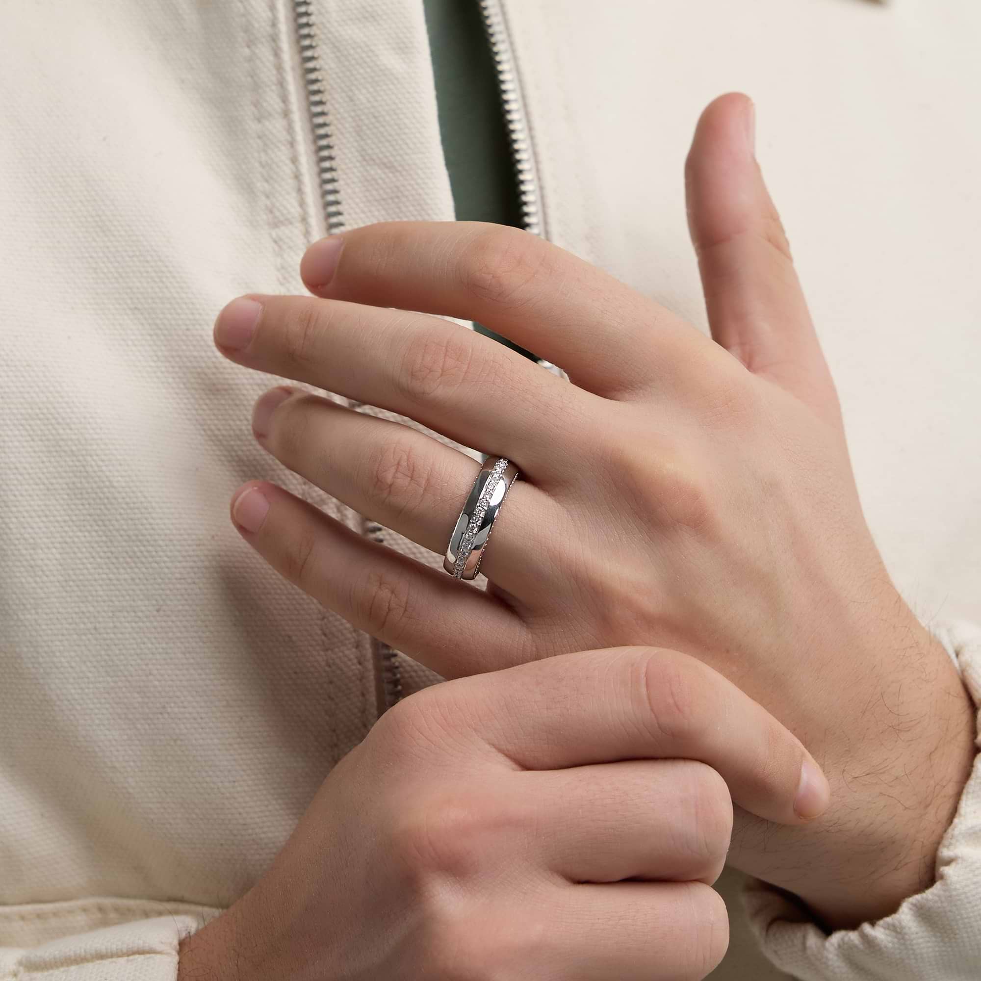 Aurion Round Lab-Grown Diamond Side Pavé Eternity Band