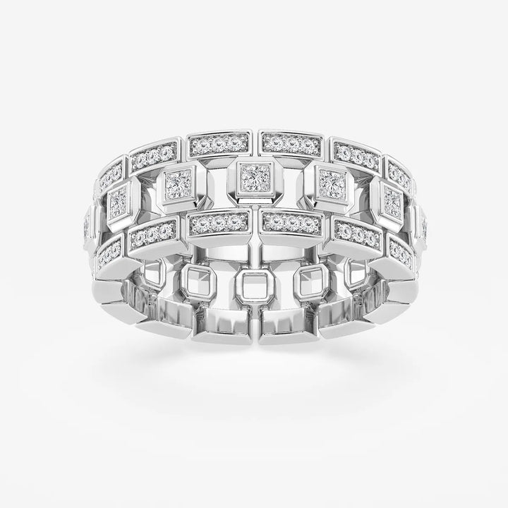 Vertex Princess Cut Lab-Grown Diamond Modern Bezel Wedding Band